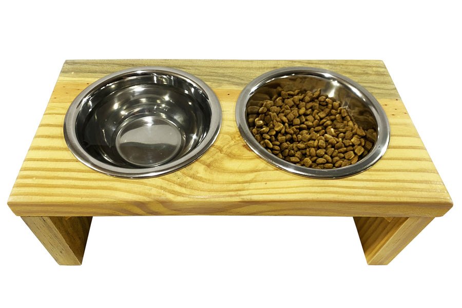 Luppet Comedouro para Cães e Gatos Toronto Elevado e com potes de Inox G, 55x26