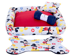 Kit Cama Pet Cachorro Ou Gato Mickey Tam: G 04 Peças